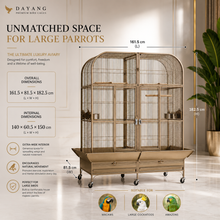 DAYANG A52 GRAND LUXURY AVIARY FOR MACAWS, COCKATOOS & AMAZON PARROTS – 161.5 × 81.5 × 182.5 CM