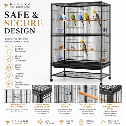 DAYANG A33 PREMIUM FLIGHT CAGE FOR FINCHES, BUDGIES & COCKATIELS – 79 × 52 × 130.5 CM