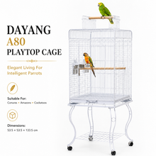DAYANG A80 PREMIUM PLAYTOP PARROT CAGE FOR CONURES, AMAZONS & COCKATOOS – 53.5 × 53.5 × 133.5 CM