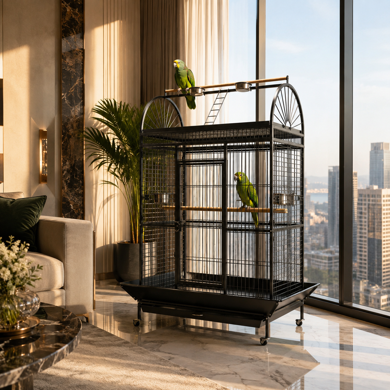 DAYANG A08R PREMIUM PLAYTOP PARROT CAGE FOR CONURES, AMAZONS & COCKATOOS – 122.5 × 82 × 175 CM