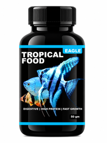 EAGLE TROPICAL FOOD – PREMIUM HIGH PROTEIN DAILY NUTRITION FOR TROPICAL AQUARIUM FISH | DIGESTIVE SUPPORT | FAST GROWTH FORMULA | 50 GM