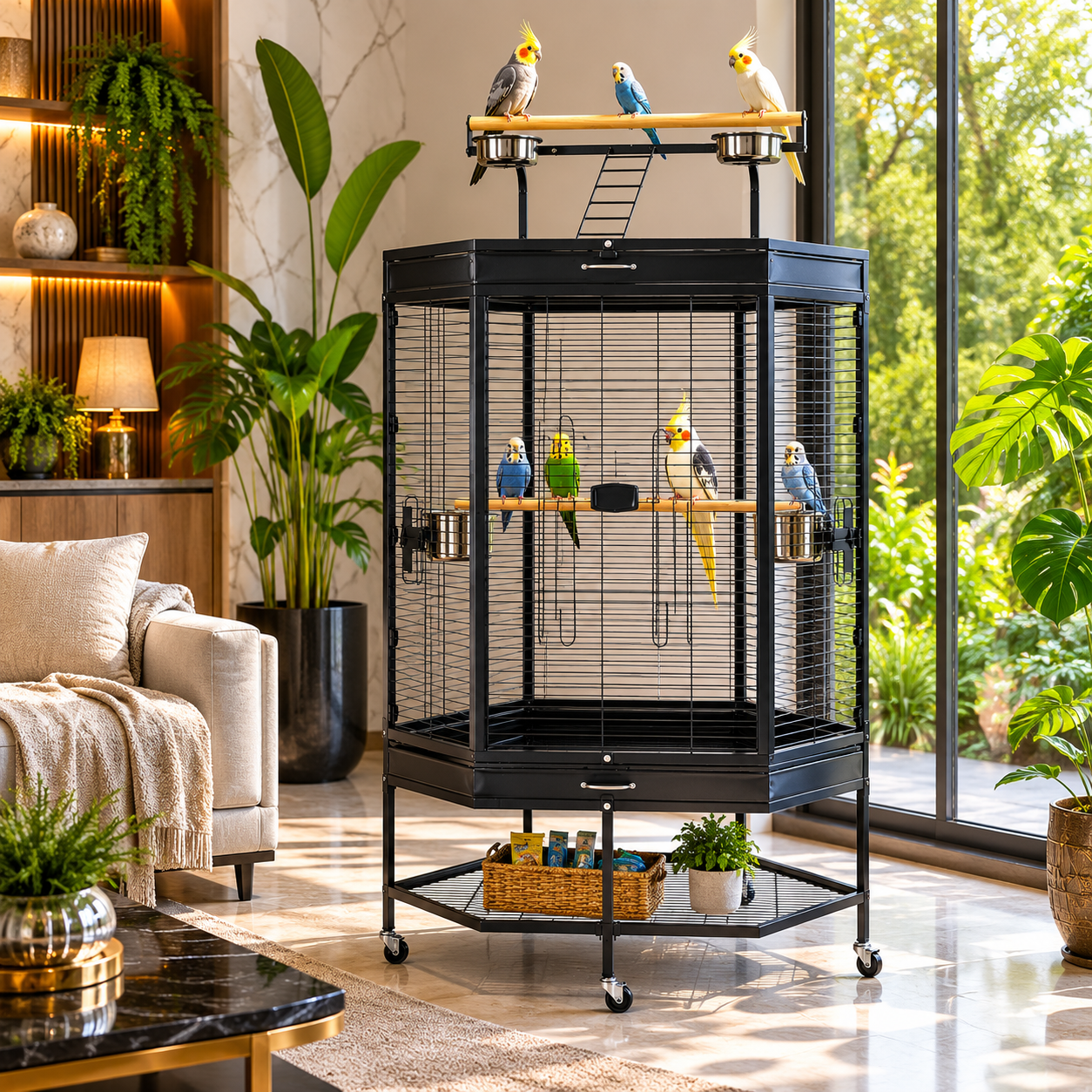 DAYANG A46 PREMIUM PLAYTOP FLIGHT CAGE FOR FINCHES, BUDGIES & COCKATIELS – 94 × 70 × 165 CM