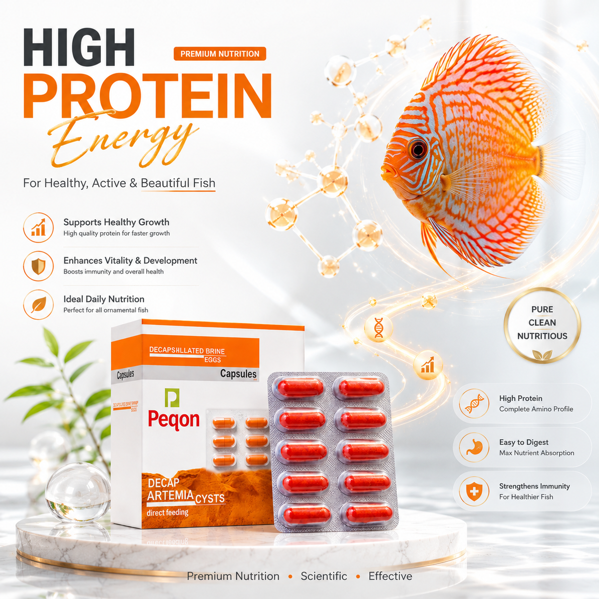 Decapsulated Artemia Cysts Capsules for Fish Fry & Shrimp Larvae