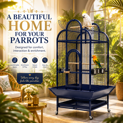 DAYANG A22 LUXURY PARROT RESIDENCE WITH PLAYTOP ACTIVITY CENTER – 79.5 × 79.5 × 164 CM