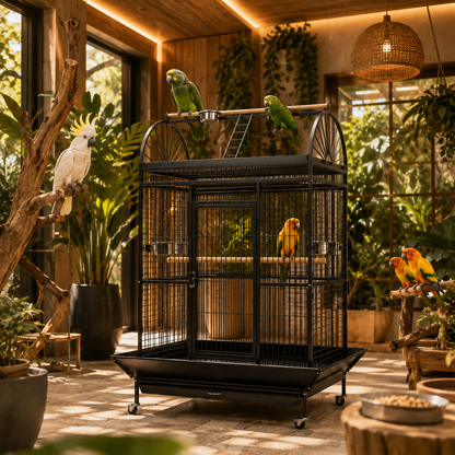 DAYANG A08R PREMIUM PLAYTOP PARROT CAGE FOR CONURES, AMAZONS & COCKATOOS – 122.5 × 82 × 175 CM