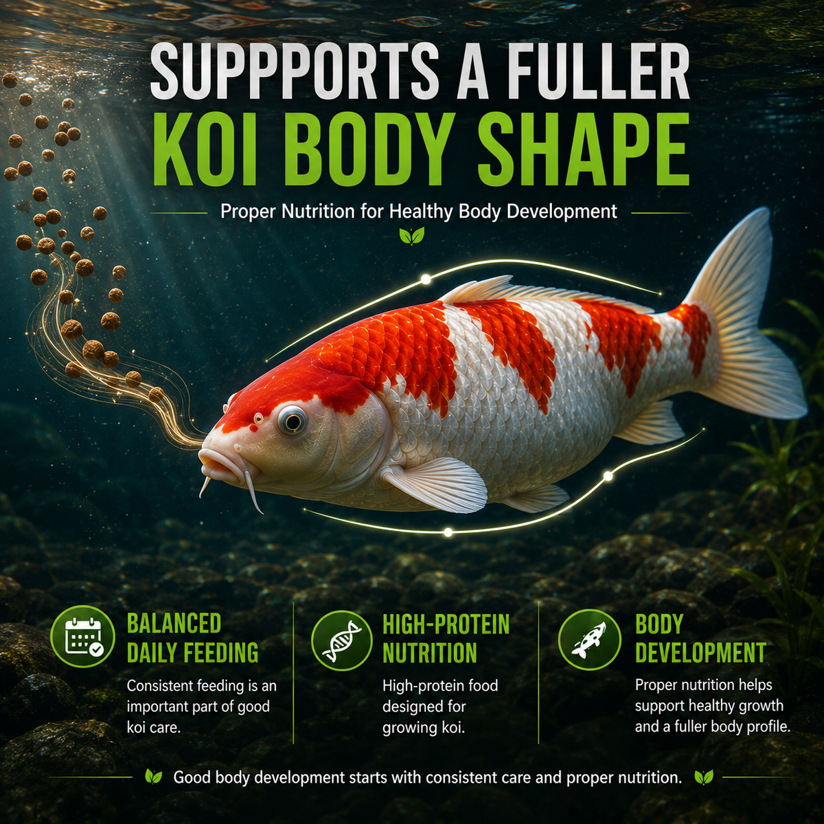 Horizon Jumbo Koi High Protein Bucket Food 2kg - Daily nutrition