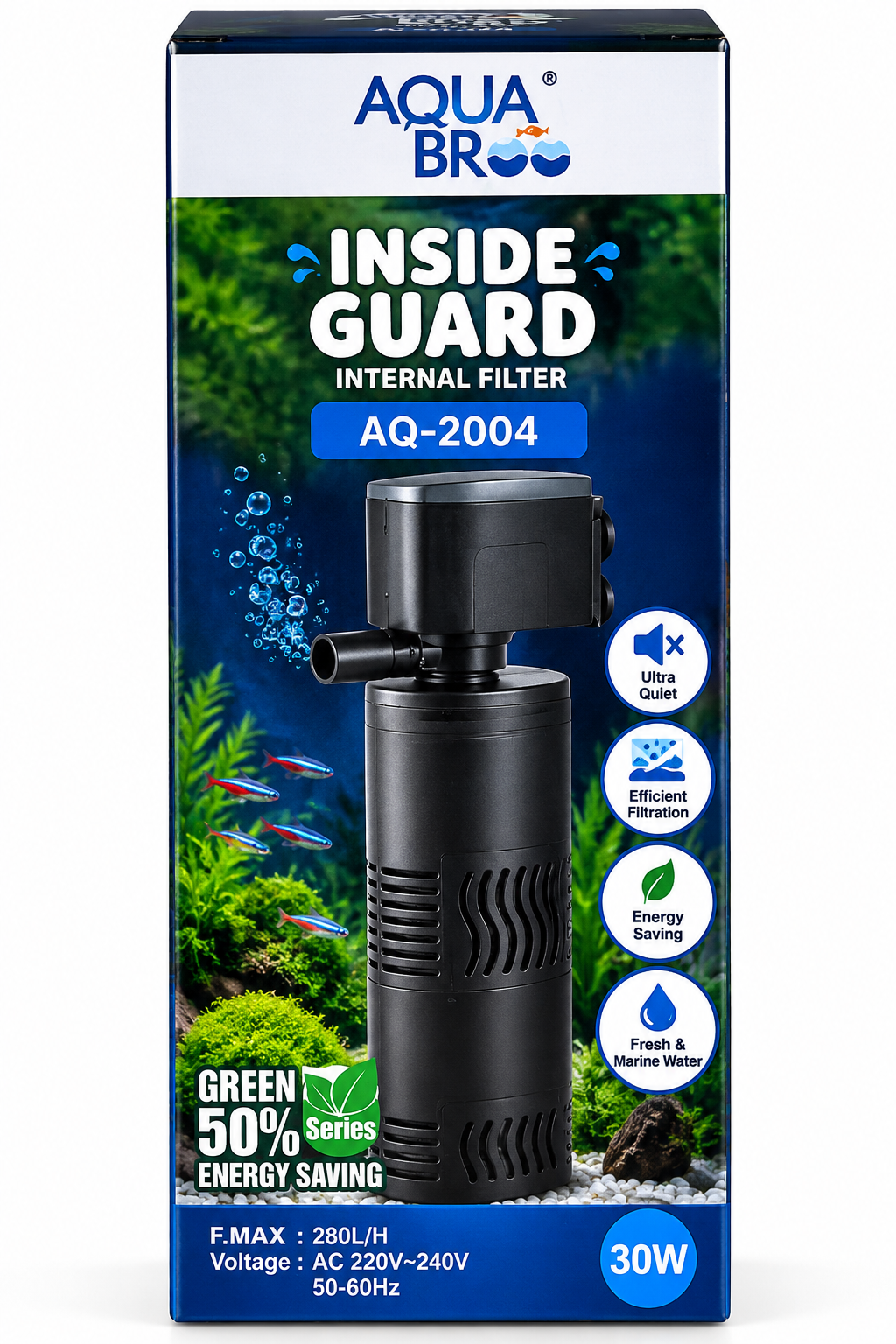 AQUABRO Inside Guard Internal Aquarium Filter – 6W / 12W / 30W