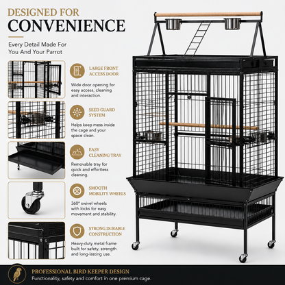 DAYANG A19 PREMIUM PLAYTOP PARROT CAGE FOR CONURES, AMAZONS & COCKATOOS – 102.5 × 80 × 172 CM