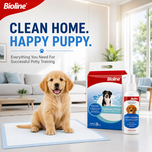 Puppy Potty Training Combo | 50ml Training Spray + 7 Leak-Proof Training Pads