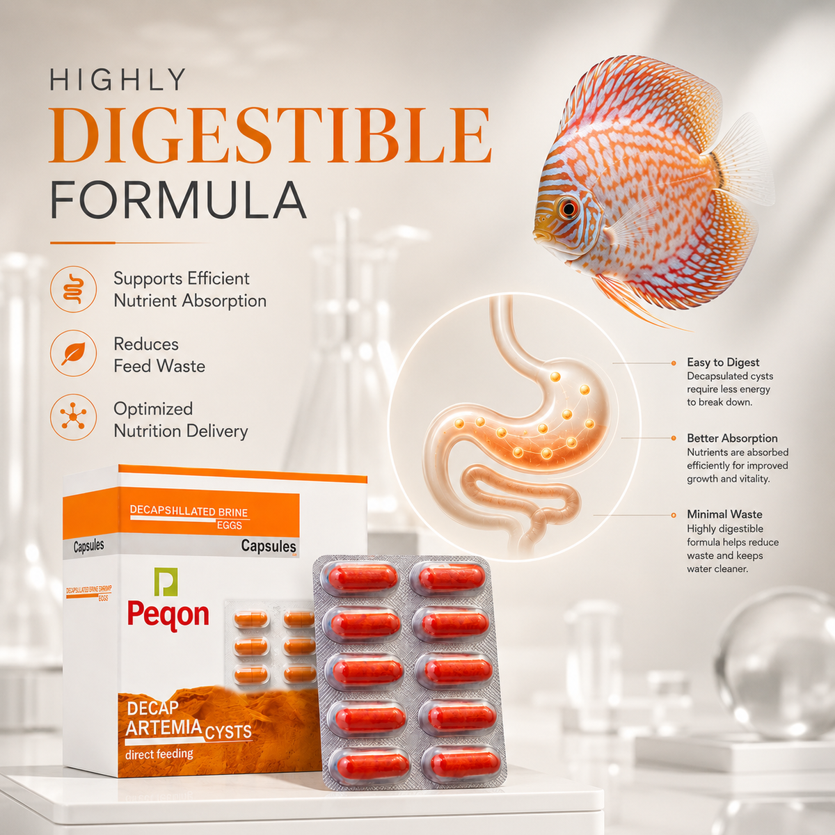 Decapsulated Artemia Cysts Capsules for Fish Fry & Shrimp Larvae