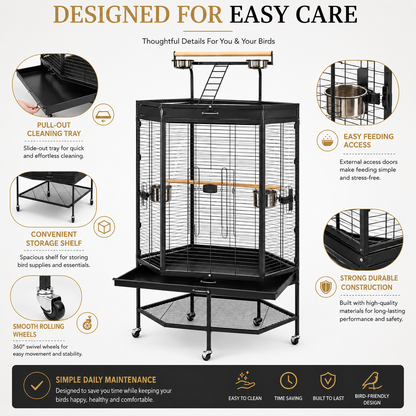 DAYANG A46 PREMIUM PLAYTOP FLIGHT CAGE FOR FINCHES, BUDGIES & COCKATIELS – 94 × 70 × 165 CM