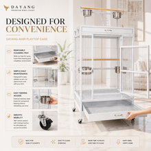 DAYANG A08R LUXURY AVIARY-STYLE PARROT RESIDENCE WITH PLAYTOP & MOBILE STAND – 122.5 × 82 × 175 CM