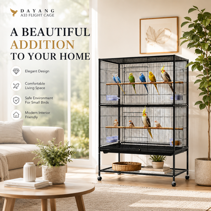 DAYANG A33 PREMIUM FLIGHT CAGE FOR FINCHES, BUDGIES & COCKATIELS – 79 × 52 × 130.5 CM