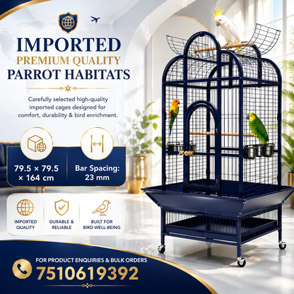 DAYANG A22 LUXURY PARROT RESIDENCE WITH PLAYTOP ACTIVITY CENTER – 79.5 × 79.5 × 164 CM