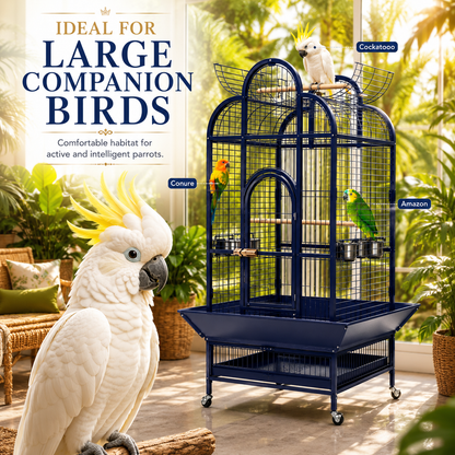 DAYANG A22 LUXURY PARROT RESIDENCE WITH PLAYTOP ACTIVITY CENTER – 79.5 × 79.5 × 164 CM