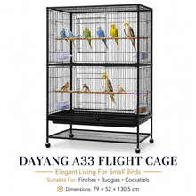 DAYANG A33 PREMIUM FLIGHT CAGE FOR FINCHES, BUDGIES & COCKATIELS – 79 × 52 × 130.5 CM