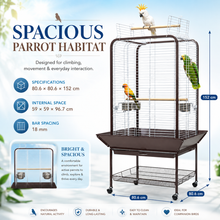 DAYANG A16 LUXURY COMPANION BIRD RESIDENCE WITH ACTIVITY TOP & MOBILE STAND – 80.6 × 80.6 × 152 CM