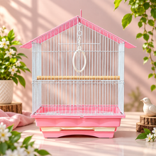 Pink & White Premium Bird Cage – 30 × 23 × 29 CM