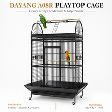 DAYANG A08R PREMIUM PLAYTOP PARROT CAGE FOR CONURES, AMAZONS & COCKATOOS – 122.5 × 82 × 175 CM