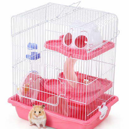 Dear Pet Dayang Spacious Hamster Cage PINK (M012) 35.5 x 26.6 x 40.5 cm