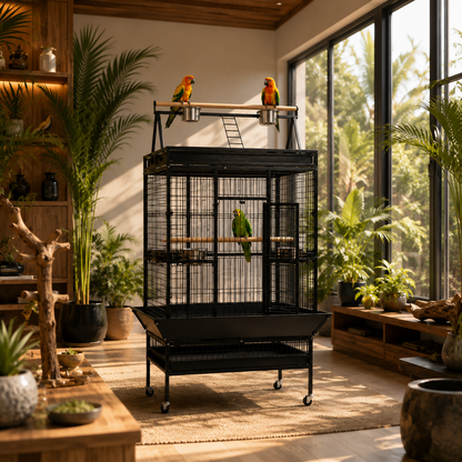 DAYANG A19 PREMIUM PLAYTOP PARROT CAGE FOR CONURES, AMAZONS & COCKATOOS – 102.5 × 80 × 172 CM