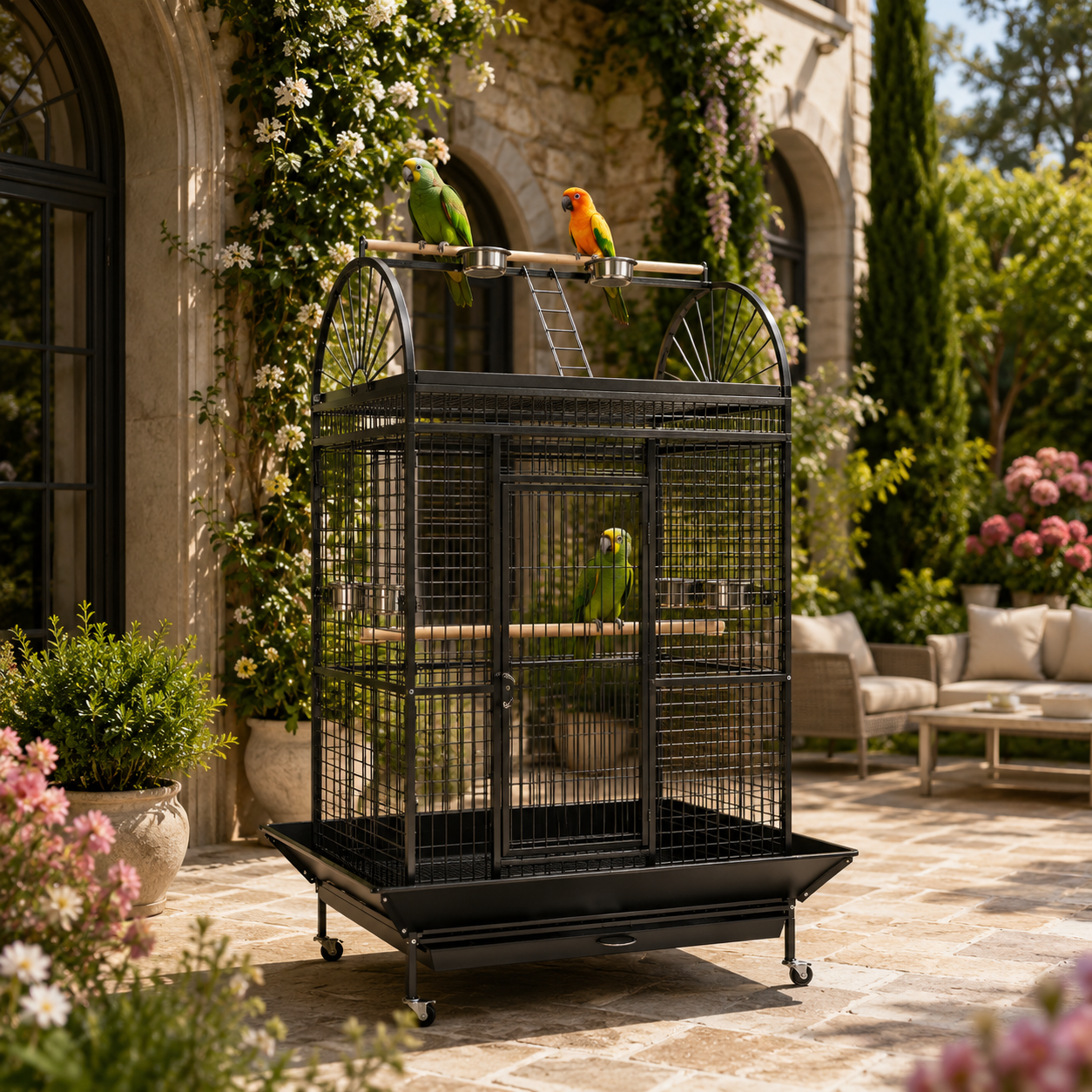 DAYANG A08R PREMIUM PLAYTOP PARROT CAGE FOR CONURES, AMAZONS & COCKATOOS – 122.5 × 82 × 175 CM