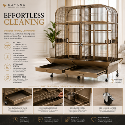 DAYANG A52 GRAND LUXURY AVIARY FOR MACAWS, COCKATOOS & AMAZON PARROTS – 161.5 × 81.5 × 182.5 CM